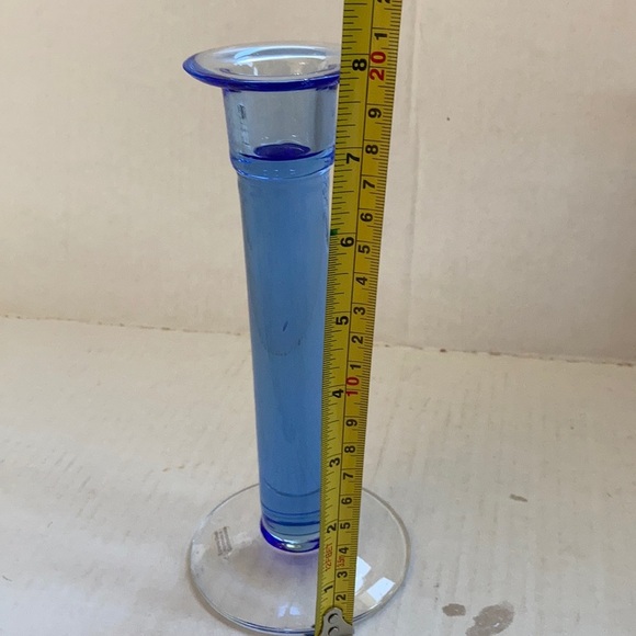 Bohemia Glass Czech blue candlestick - Picture 11 of 11